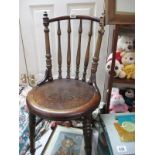 A Victorian bar spindle back chair