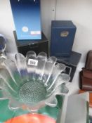 A quantity of glass items and china some boxed including Aynsley