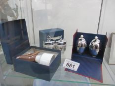 A boxed pair of Royal Worcester egg coddlers etc.