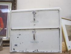 An enamel two drawer Cakes and Bread bin