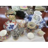 A Chintz tea set, and a quantity of pottery including Chinese bowl, Steins,