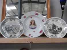 Two collectors plates from Luxembourg and a Czech cabinet plate