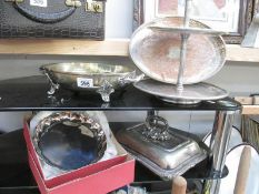 A quantity of sundry metal items including silver plate