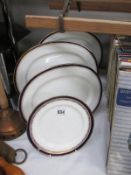 3 large oval plates and one other plate featuring Aynsley Embassy Cobalt design