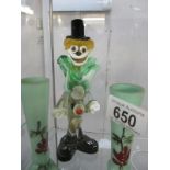 A Murano glass clown