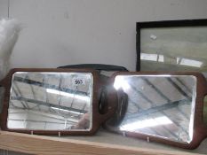 Three vintage two handled mirrors