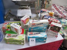 A collection of 18 vintage packets of soap including Fairy, White Windsor,