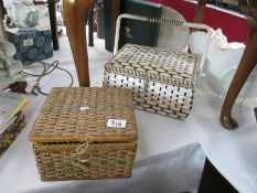 Two needlework boxes