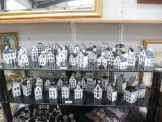 58 blue Delft miniature houses by Bols Royal distillories for KLM,