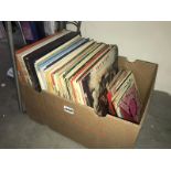 A box of LP and45 rpm records.