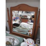 A pine dressing table mirror