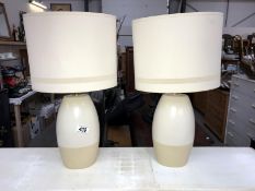 A pair of modern table lamps