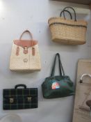 4 good ladies bags including wicker baskets