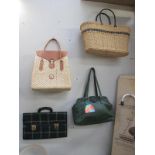 4 good ladies bags including wicker baskets