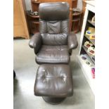 A swivel chair & footstool