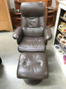 A swivel chair & footstool