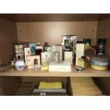 A shelf of vintage talc, soap etc. By Yardley & Givenchy etc.