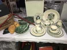 A quantity of Poole pottery grape decorated tea and dinner ware, Denby, Wedgwood etc.