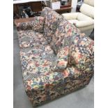 A colourful fabric sofa