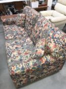 A colourful fabric sofa