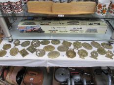 25 assorted brass rally plaques inc.