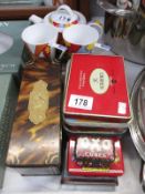 6 vintage tins inc.