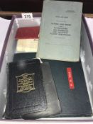 A 1950's Royal Air Force flying log book etc., including air crew flying log book.