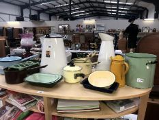 A large quantity of vintage enamel kitchen ware (some new old stock).