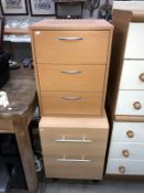 2 modern bedside chest of drawers