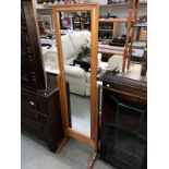 A solid pine cheval mirror