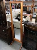 A solid pine cheval mirror