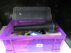 A box of assorted tools etc inc.