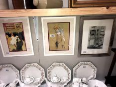 2 framed and glazed prints 'Moulin Rouge' and 'Musee Du Montmartre' together with a picture of a