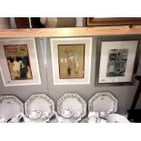 2 framed and glazed prints 'Moulin Rouge' and 'Musee Du Montmartre' together with a picture of a