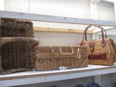 3 wicker baskets,