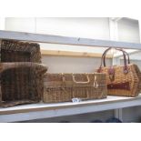 3 wicker baskets,