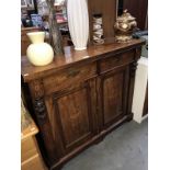 A Victorina inlaid mahogany 2 drawer cupboard