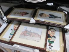 4 framed and glazed Coronation Street character prints and 1 other
