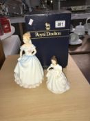 2 Royal Doulton figurines (1 boxed)