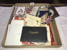 A mixed lot of printed ephemera including post cards, ration books etc.