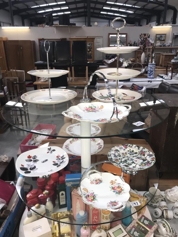 7 cake stands including Midwinter, Crescent etc.