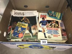A large box of football magazines including 'Match' and 'Book of Football' etc.