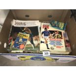 A large box of football magazines including 'Match' and 'Book of Football' etc.