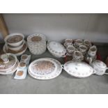 A quantity of bird feeders in assorted china bowls, tureens, teapot etc.