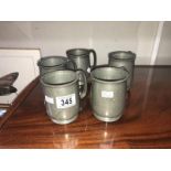 5 Old Manor pewter tankards.