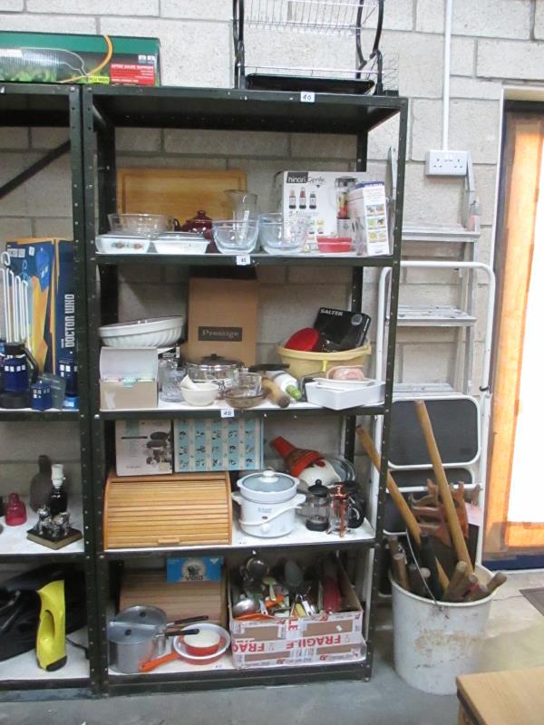 5 shelves of kitchenalia