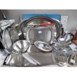 A quantity of stainless steel cookware etc,