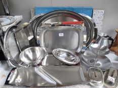 A quantity of stainless steel cookware etc,