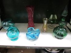 A quantity of coloured art glass