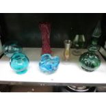 A quantity of coloured art glass